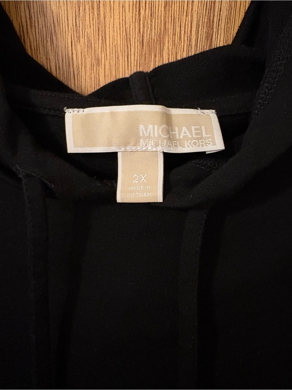 Michael Kors Black Hoodie with Gold Sequin MK Logo - Picture 3 of 9